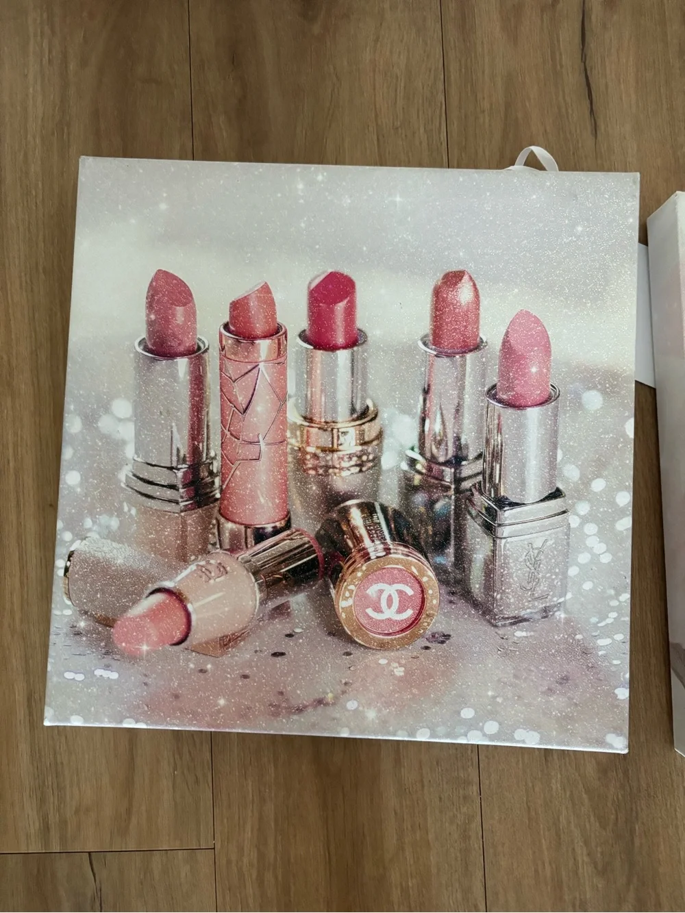 Sparkly Pink Lipstick canvas wall Art